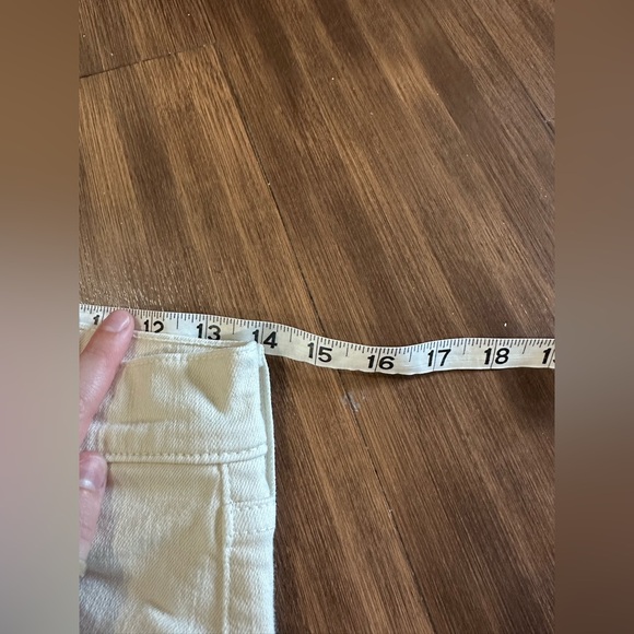 Veronica Beard Ecru Ryleigh High Rise Slim Straight Jeans Raw Hem Size 28 - Picture 5 of 9